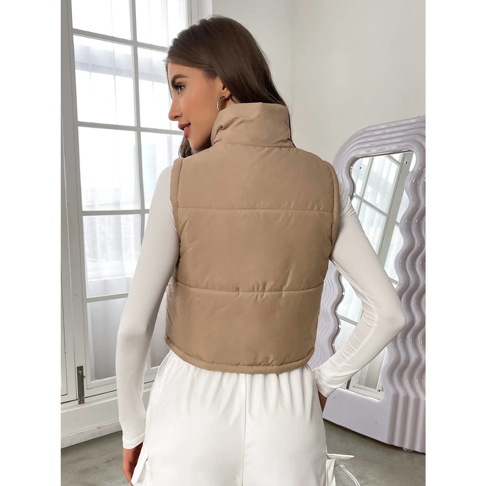 minimalist quilted Zip Up Vest Puffer Coat - Picture 2 of 8